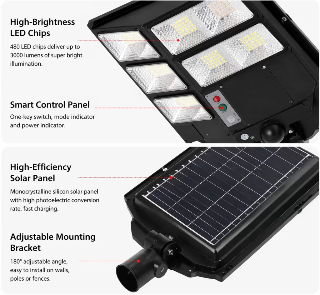 Detailed image of integrated solar street light